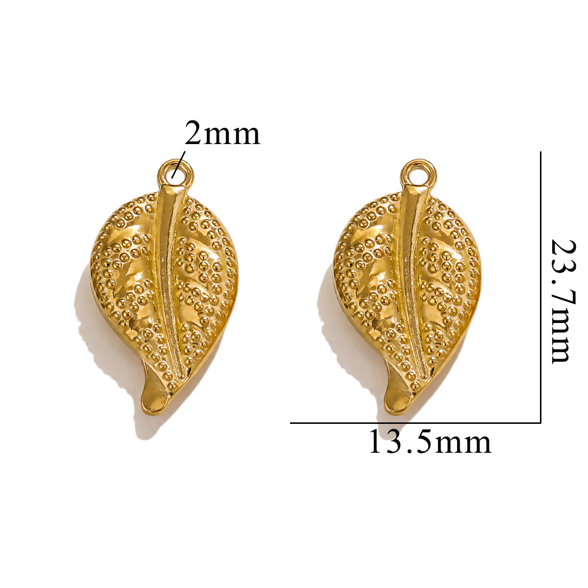 Gold color / 1 Piece Simple Cute Style Cartoon Leaf Shape Stainless Steel  Gold Color Women's Pendant Picture14